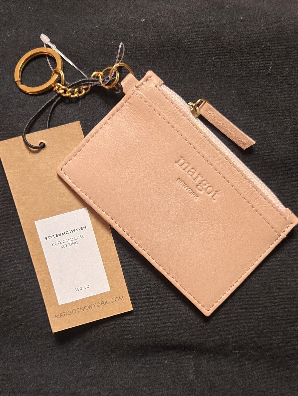 New Margot New York Genuine Leather Kate Card Case Key Ring
